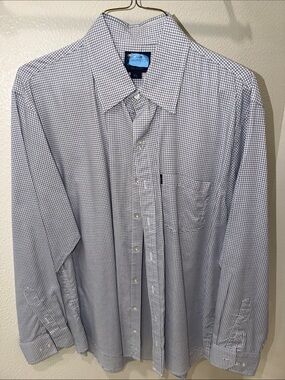 Texas Standard Men's Blue Micro-Check Dress Shirt - XL